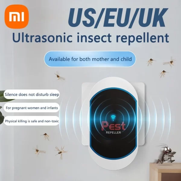 Xiaomi – répulsif antiparasitaire ultrasonique amélioré, répulsif anti-moustiques, insectes, rats, cafards, écologique, silencieux, sûr pour enfants et animaux de compagnie – Image 2