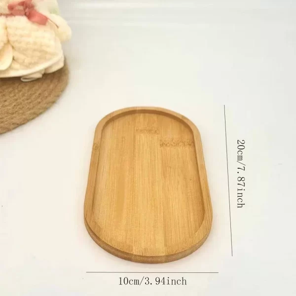 Plateau multi-bambou, soucoupe en bois, Pot de fleur, plateau de tasse, plaque de dessous de verre pour cuisine, assiette décorative, dessous de verre créatif, tapis de tasse à café – Image 6