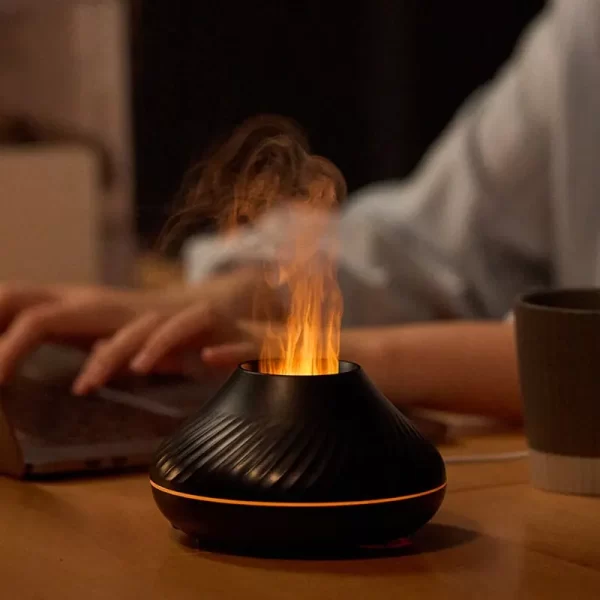 Humidificateur d'aromathérapie flamme de bureau de style maison nordique Atmosphère Lumière Brouillard élevé Calme Petit espace et économie – Image 6
