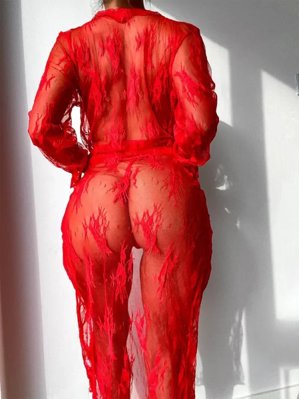 CP5XL sous-vêtements longs femmes robes de bal Chemise Sexy Chemise de nuit transparente érotique Lingerie transparente tentation exotique vêtements de détente – Image 3
