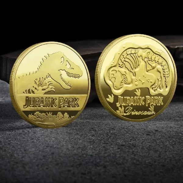 Souvenir Coin REPLICA Commemorative Coins Medallion Badges Coins Jurassic Park Dinosaurs Coins – Image 3