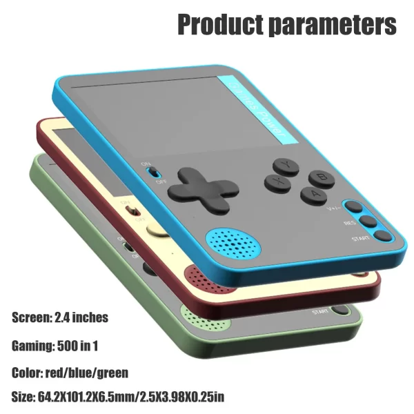 Console de jeu portable 500 jeux classiques LCD Mini console de jeu vidéo rétro portable rechargeable super cadeau pour enfants et adultes – Image 4