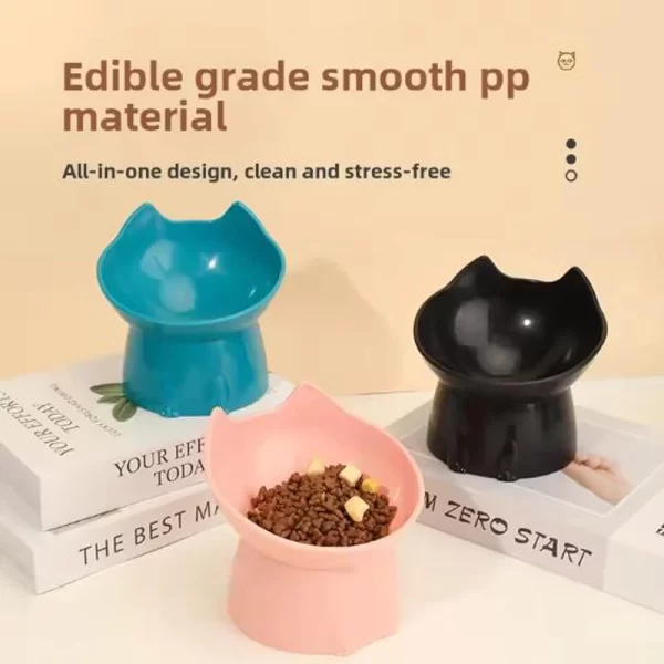 Bol pour chat avec longues oreilles et pieds hauts avec protection du cou pour chat et chien et bol surélevé en plastique anti-renversement pour animaux de compagnie – Image 2