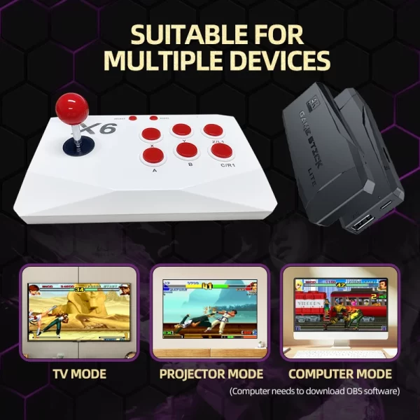 Console de jeu vidéo d'arcade 4K, bâton de jeu TV pour Console PS1/MAME/SEGA avec câble d'extension HD, Joysitck d'arcade double – Image 5