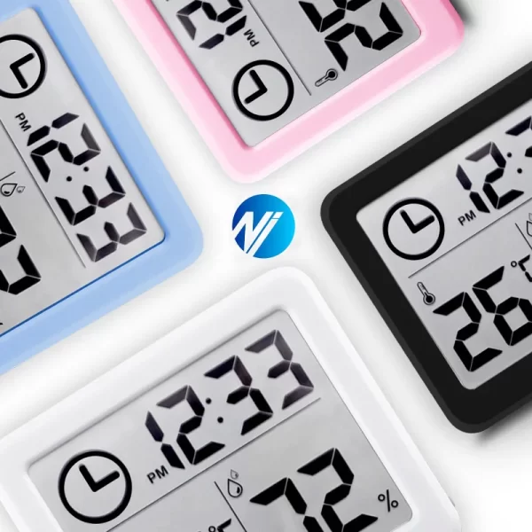 Horloge numérique horloge de bureau avec température humidité horloges murales pour la maison cuisine bureau décorations de bureau NIDITON – Image 7