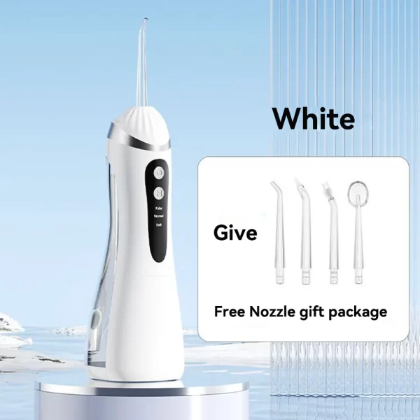 Irrigateur buccal, 3 Modes de nettoyage, Portable, Rechargeable, étanche IP65, fil dentaire, blanchiment des dents, Jet, 200ML – Image 9