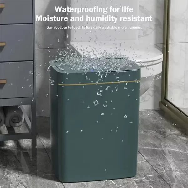 Poubelle intelligente de 15 litres, poubelle automatique sans contact, capteur étanche pour salle de bain, cuisine, chambre à coucher, panier moderne sans odeur – Image 4