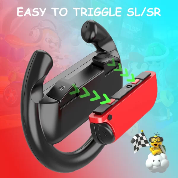 Volant pour Nintendo Switch & Switch OLED modèle Joy-Con, contrôleur de volant de course pour Mario Kart 8 Deluxe – Image 4
