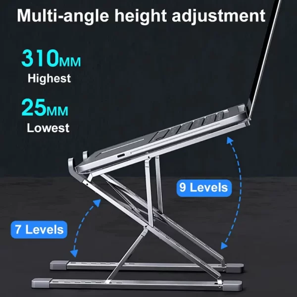 Nouveau Support de tablette Support de téléphone Portable pliable ordinateur Portable dissipateur de chaleur réglable ergonomique Support d'ordinateur Portable fournitures de bureau portables – Image 3