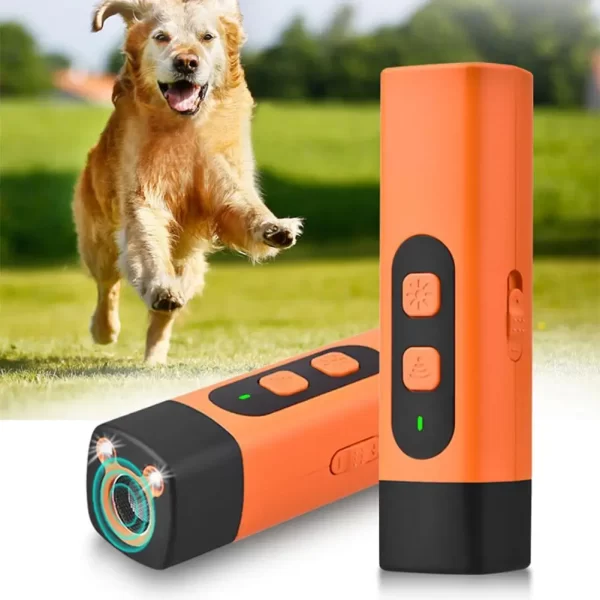 Répulsif ultrasonique pour chiens de compagnie, dissuasion des aboiements de chien avec lampe de poche LED, répulsif d'entraînement pour chiens rechargeables, outil Anti-aboiement – Image 2