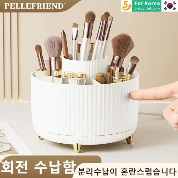 Conteneur de stockage de brosse de maquillage rotatif bouche étagère rouge ménager vanité stylo conteneur boîte de stockage de cosmétiques – Image 2