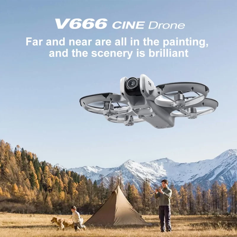 Xiaomi V666 Mini Drone 4K aérien professionnel 8k double caméra intelligente évitement d'obstacles sans brosse quadrirotor enfant RC jouet – Image 3