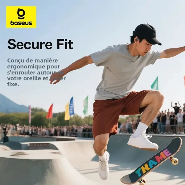 Baseus Eli 2i Fit écouteurs à oreille ouverte véritable sans fil Bluetooth 6.0 crochets d'oreille écouteurs IPX5 étanche sport écouteurs basse Boost – Image 7