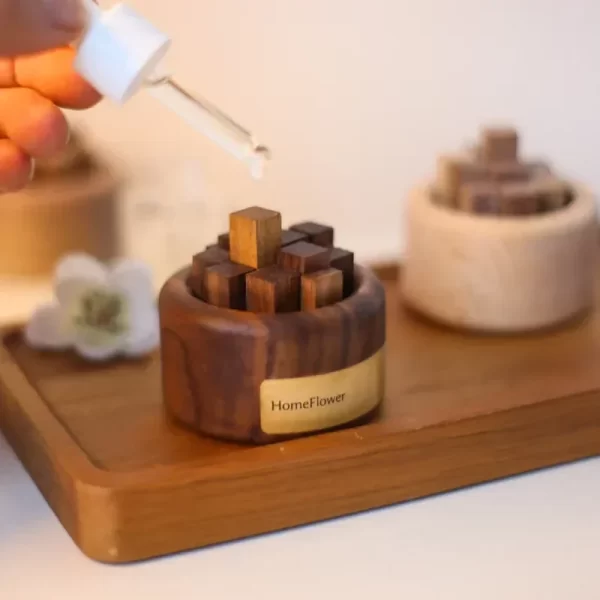 Chaidui – petit extenseur de parfum d'huile essentielle, bois de hêtre, noyer noir, huile essentielle, décoration d'aromathérapie – Image 2