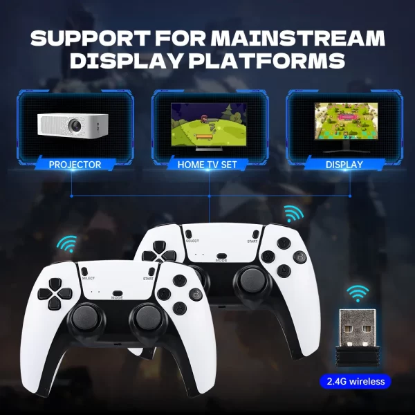 M15 4K Jeu Bâton Mini Rétro Jeu Vidéo Console Intégré 30000 Jeux Sans Fil Gamepads Jeu Vidéo Contrôleur Support 2 Joueur – Image 3
