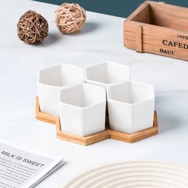 Plateau multi-bambou, soucoupe en bois, Pot de fleur, plateau de tasse, plaque de dessous de verre pour cuisine, assiette décorative, dessous de verre créatif, tapis de tasse à café – Image 7