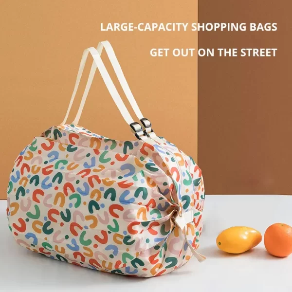 1pc sac d'achat pliable Eco-friendly imperméable sac de stockage portable grande capacité sac à main surdimensionné sac de stockage pour voyager – Image 2