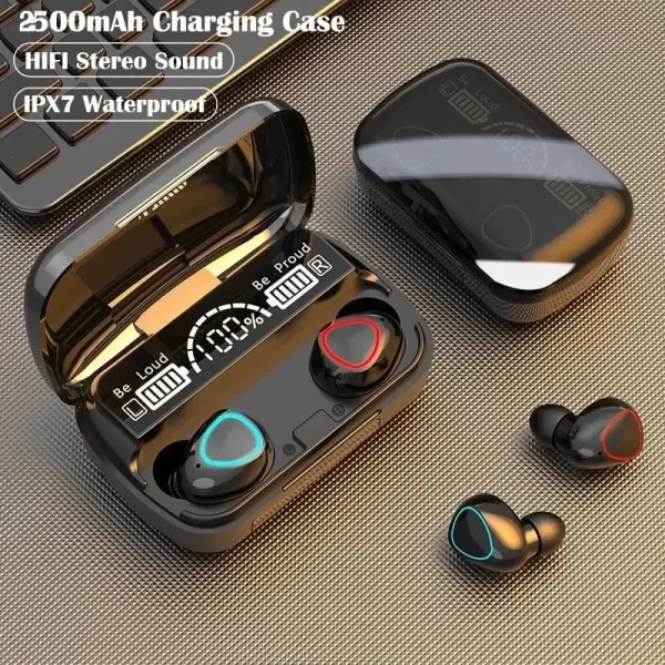 Casque Bluetooth M10 TWS avec boîtier de charge, écouteurs sans fil avec microphone, stéréo 9D, écouteurs de sport étanches, casque – Image 3