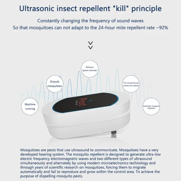 Xiaomi – répulsif antiparasitaire ultrasonique amélioré, répulsif anti-moustiques, insectes, rats, cafards, écologique, silencieux, sûr pour enfants et animaux de compagnie – Image 5