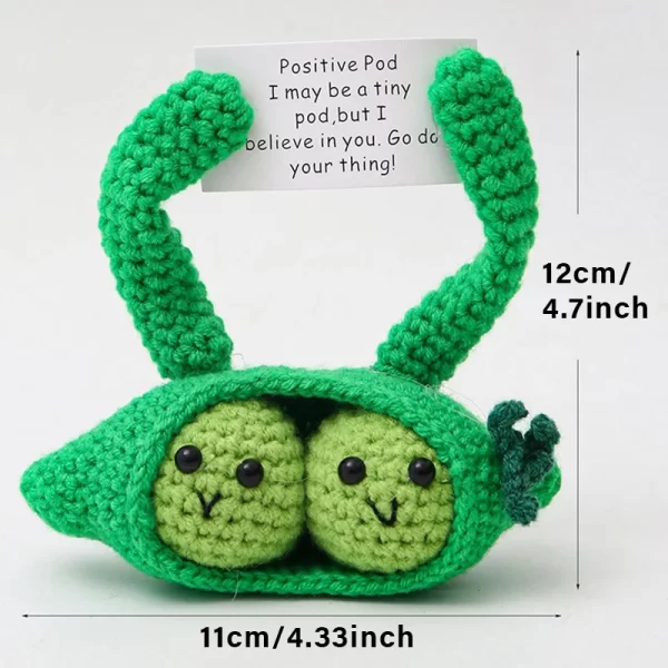 Poupée au Crochet de câlin de poche à énergie positive, Mini peluche tricotée à la main, pomme de terre, tortue, légumes, canard, cadeau de soutien amusant avec carte – Image 10