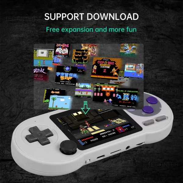 SF2000 3 pouces IPS écran Portable Console de jeu Mini lecteur de jeu vidéo rétro intégré 8000 + jeux Console de jeu sortie AV – Image 4