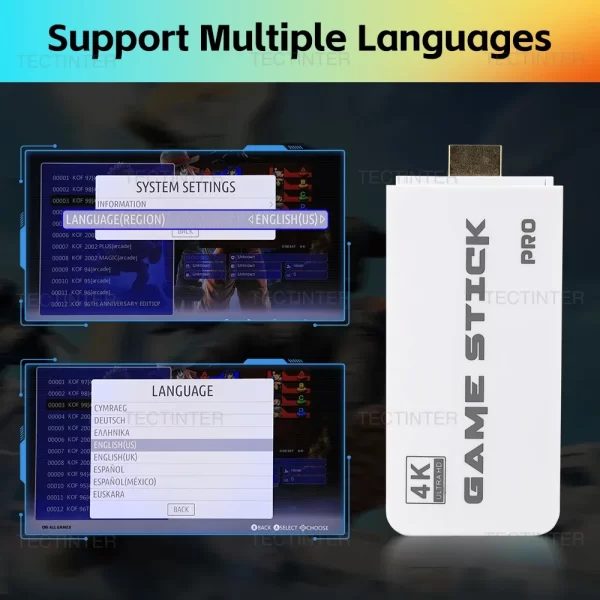 M15 4K Jeu Bâton Mini Rétro Jeu Vidéo Console Intégré 30000 Jeux Sans Fil Gamepads Jeu Vidéo Contrôleur Support 2 Joueur – Image 6