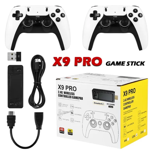 Console de jeu vidéo TV X9 PRO, 128 Go, 256 Go, Coller délibérément 4KHD, Jeux 3D, PSP, PS1, N64, NDS, Plus de 40 simulateurs, Jeux rétro, Touristes, Contrôleur 2.4G – Image 7