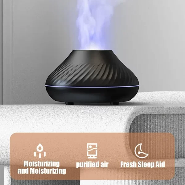 Humidificateur d'aromathérapie flamme de bureau de style maison nordique Atmosphère Lumière Brouillard élevé Calme Petit espace et économie – Image 5
