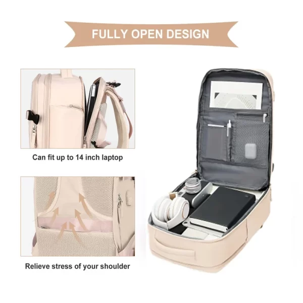 AkooluRu sac de voyage multifonction grande capacité pour ordinateur portable étudiant MacBook pro 13/14/16 pouces coque d'ordinateur avec accessoires – Image 6