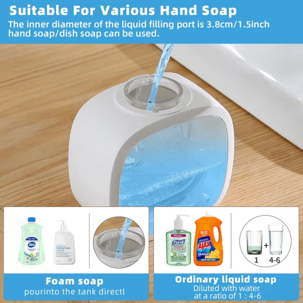Distributeur automatique de savon mural en mousse, Machine à laver les mains intelligente, liquide Rechargeable de 500ml, capteur d'induction pour salle de bains, nouveau – Image 3