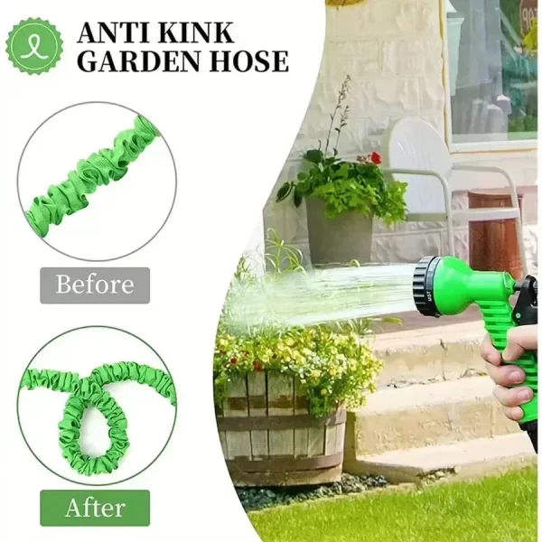 Tuyau magique haute pression extensible de 200 pieds, 7 fonctions de pulvérisation d'eau, pistolet, matériaux durables, outils d'arrosage de jardin domestique – Image 7