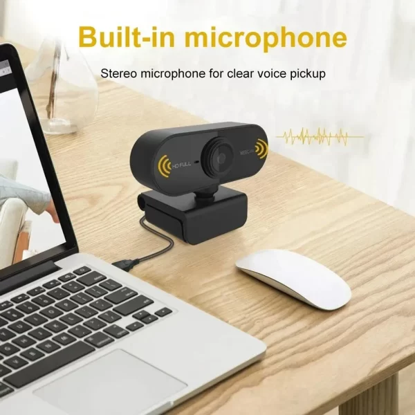 Caméra 1080P HD Ordinateur HD Caméra USB intégrée dans Microphone Caméra réseau USB Caméra Web pour le travail avec le trépied Microphone – Image 4
