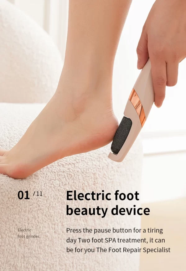 Griseur de pieds électrique Calus automatique de pédicure Frottement Calus Peau morte Retraitant pour le pied Machine de beauté rechargeable pied – Image 7