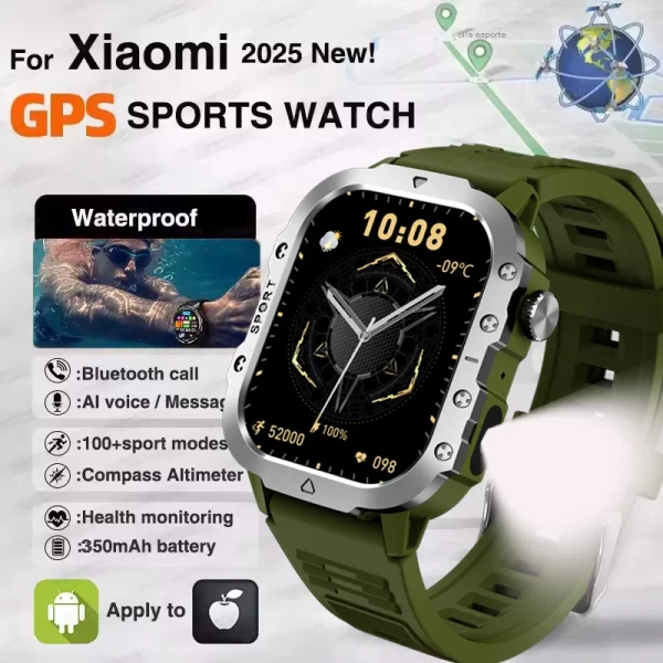 Nouveau GPS Sport montre intelligente étanche BT appel militaire qualité extérieure SmartWatch IP67 pour hommes femmes mode affaires SmartBracelet – Image 2
