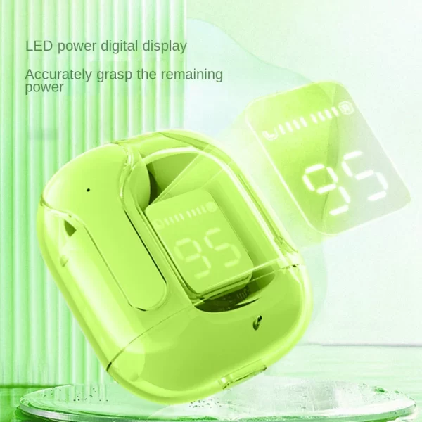 TWS écouteurs sans fil Transparent Bluetooth dans l'oreille casque ENC sport casque alimentation LED affichage numérique stéréo son écouteurs – Image 6