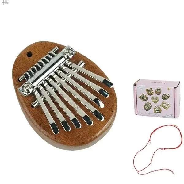 8 touches Mini bois Kalimba haute qualité exquis doigt pouce Piano Marimba Musical bons accessoires pendentif cadeau – Image 6