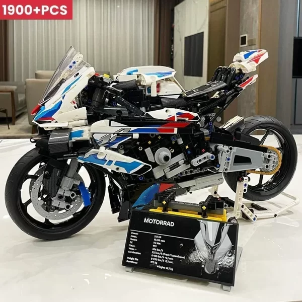 2025 blocs de construction de moto Simulation modèle de moto décoration modèle d'assemblage difficile jouet garçon créature éducative cadeaux – Image 5