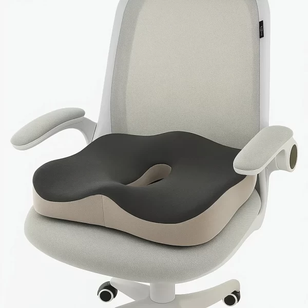 Coussin de siège en mousse à mémoire de forme, avec un coussin de pression ergonomique à rainure centrale – Image 2