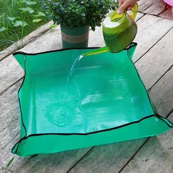 1 pièces tapis de plantation 50 cm -100 cm tapis d'empotage de jardinage pliable plante de jardin Pot de fleur transplantation tapis imperméables – Image 3