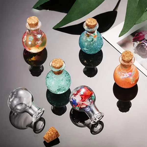 Petites bouteilles en verre, 10 pièces, bouteille de Potion Miniature, Mini flacons en verre de liège pour mariage – Image 2