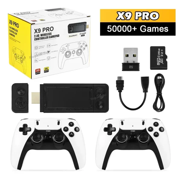 Console de jeu vidéo TV X9 PRO, 128 Go, 256 Go, Coller délibérément 4KHD, Jeux 3D, PSP, PS1, N64, NDS, Plus de 40 simulateurs, Jeux rétro, Touristes, Contrôleur 2.4G – Image 2