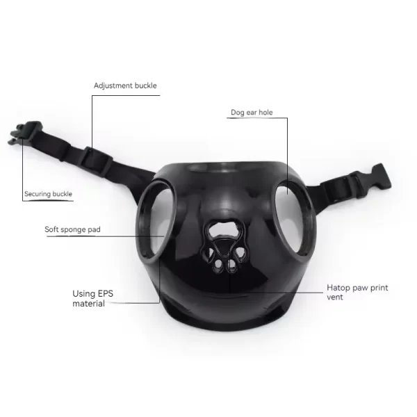 ​ ​ Casque réglable pour animaux de compagnie certifié CE avec lunettes de soleil UV pour chiens et chats-équipement de sécurité de voyage/vélo protection extérieure légère – Image 6
