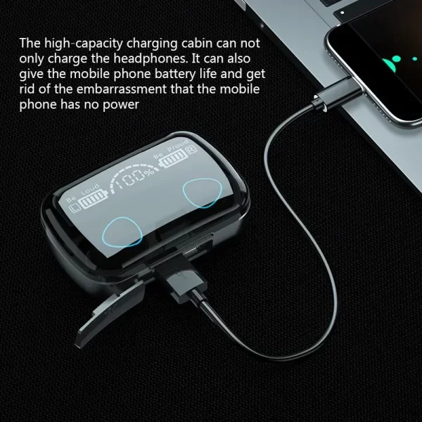 M10 Bluetooth écouteurs mains libres LED affichage casque Bluetooth HiFi stéréo musique sans fil écouteurs étanche casque de jeu – Image 6
