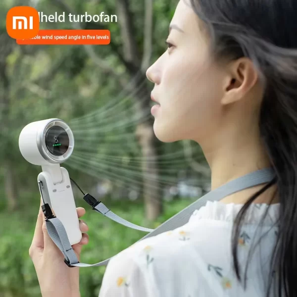 Xiaomi Mini Ventilateur à turbine - Portable USB rechargeable portable pour le camping de bureau et l'alpinisme col suspendu petit ventilateur – Image 2