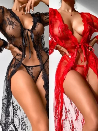 CP5XL sous-vêtements longs femmes robes de bal Chemise Sexy Chemise de nuit transparente érotique Lingerie transparente tentation exotique vêtements de détente