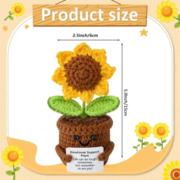 Poupée au Crochet de câlin de poche à énergie positive, Mini peluche tricotée à la main, pomme de terre, tortue, légumes, canard, cadeau de soutien amusant avec carte – Image 5