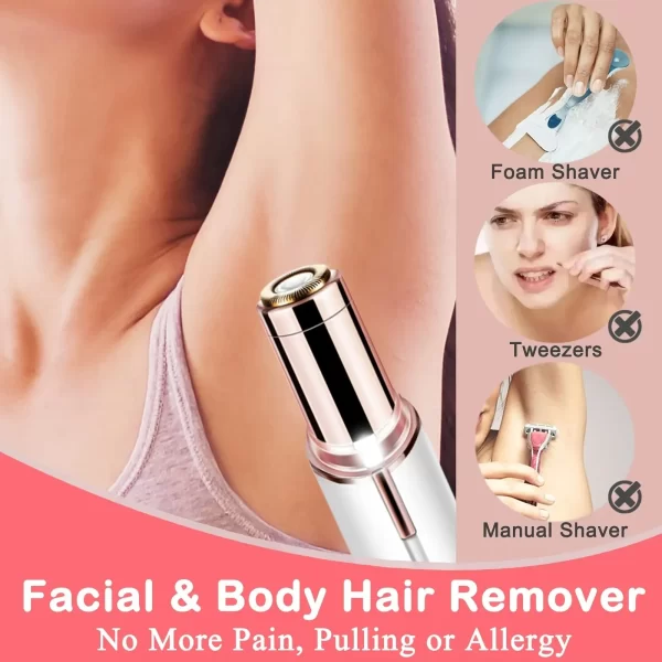 Épilateur électrique portable en forme de rouge à lèvres pour femmes, indolore et efficace, épilation du visage, rasoir domestique, outil de rasoir – Image 3