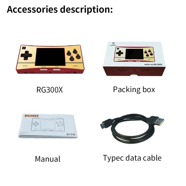 ANBERNIC RG300X Console de jeu Portable rétro 3.0 "écran IPS lecteur de jeu vidéo prise en charge HD Out construit 5000 jeux classiques cadeau pour enfants – Image 6