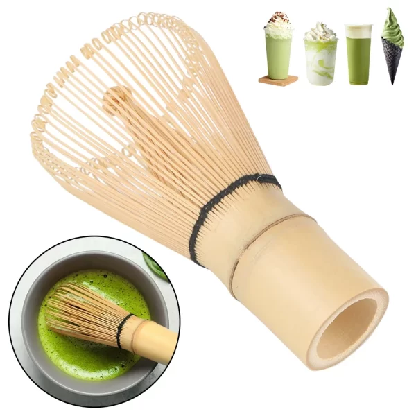 Accessoires de cuisine 100 Matcha thé vert poudre fouet service à thé cérémonie japonaise bambou Chasen thé outil brosse à thé – Image 6