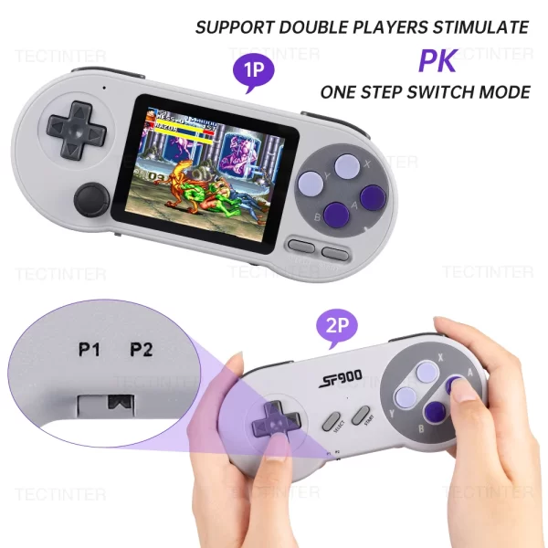 SF2000 3 pouces IPS écran Portable Console de jeu Mini lecteur de jeu vidéo rétro intégré 8000 + jeux Console de jeu sortie AV – Image 8